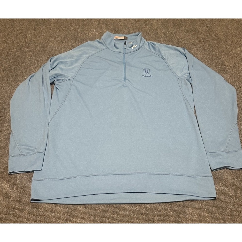 Kjus Mens XL Blue Keano Half Zip TPC Colorado Golf Course EUC